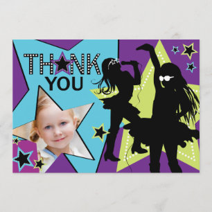 Rock Star Girl Band Hartelijk dank Aqua Green Bedankkaart