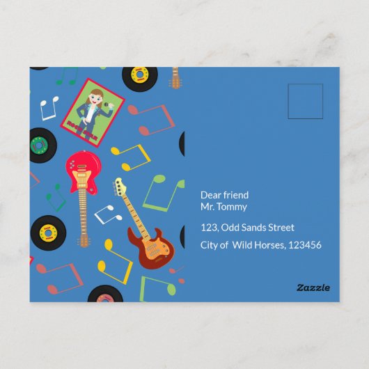 Rock Star Girl Band Verjaardagsfeest Briefkaart (Achterkant)