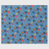 Rock Star Girl Band Verjaardagsfeest Cadeaupapier (Vlak)