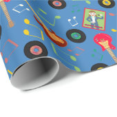 Rock Star Girl Band Verjaardagsfeest Cadeaupapier (Rol Hoek)