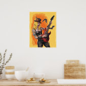 Rock Star Girl Poster (Keuken)