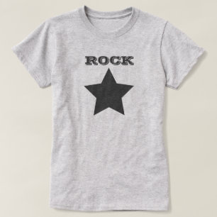 ROCK STAR Grijze sterrenvrouwen — basiskraan T-shirt