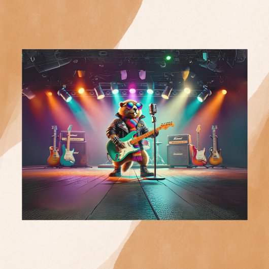 Rock Star Groundhog Briefkaart