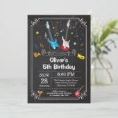 Rock Star Guitar Anniversaire Invitation Musique B (Debout devant)