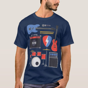 Rock Star Guitar & Band Instruments Rock & Roll Mu T-shirt