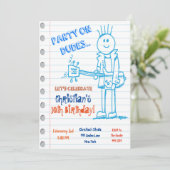 Rock Star Guitar Doodle Anniversaire Invitation (Debout devant)