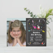 Rock Star Guitar Invitation Music Girl (Debout devant)