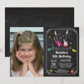 Rock Star Guitar Invitation Music Girl (Devant / Derrière)