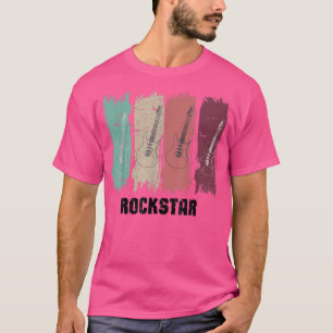 Rock star guitar laat rockretro musical instrument t-shirt