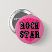 Rock Star Guitar Pick Ronde Button 5,7 Cm (Voorkant /achterkant)