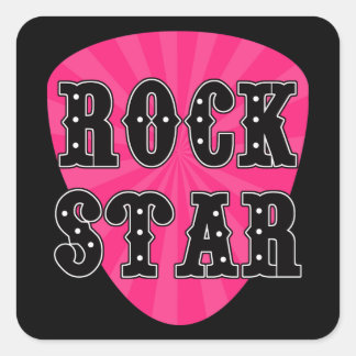 Rock Star Guitar Pick Vierkante Sticker