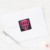 Rock Star Guitar Pick Vierkante Sticker (Envelop)