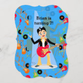 Rock star guitar player verjaardagsfeestje kaart (Voorkant / Achterkant)