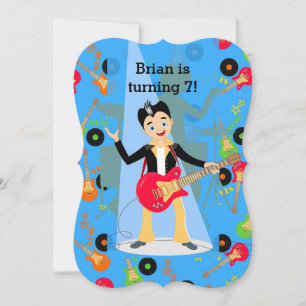 Rock star guitar player verjaardagsfeestje kaart