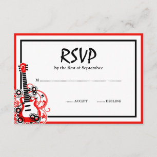 Rock Star Guitar Red RSVP Kaartje