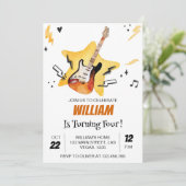Rock Star Guitar Rock Et Roll Invitation Anniversa (Debout devant)