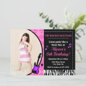 Rock Star Invitation Anniversaire Pop Star Girl (Debout devant)
