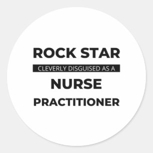 Rock Star is een handvol verpleegster 2 Ronde Sticker