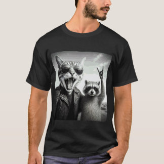Rock Star Kat Selfie Wasbeer Rock Muziek Cadeaus M T-shirt