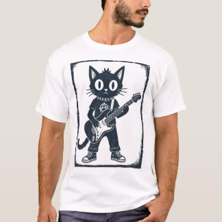 Rock Star Kat T-shirt, Vintage Kitten Y2K T-shirt