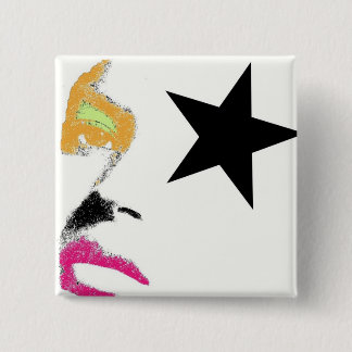 Rock Star Mod Pin Vierkante Button 5,1 Cm