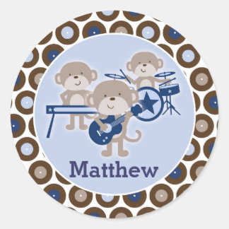 Rock Star Monkeys Gepersonaliseerde Sticker Sheets