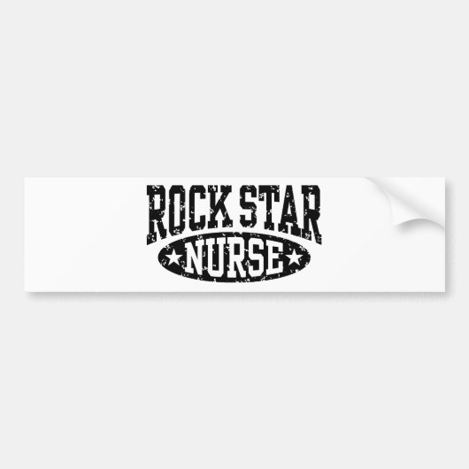Rock Star Nurse Bumpersticker (Voorkant)
