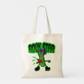 Rock Star Pickle - Grappige Cartoon Tote Bag (Achterkant)