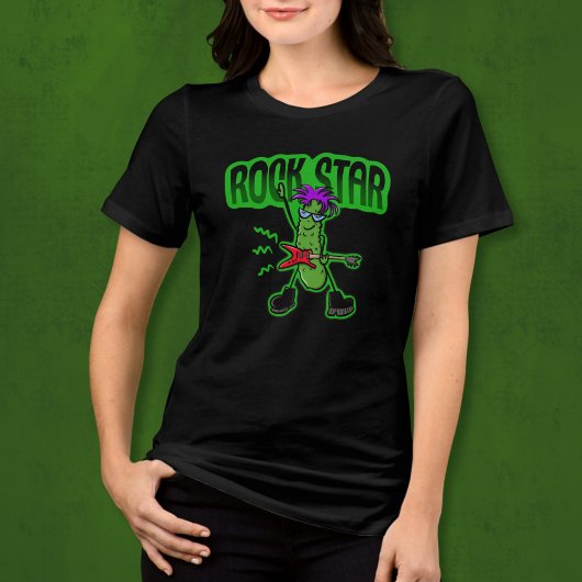 Rock Star Pickle - Grappige Cartoon Tri-Blend Shirt