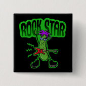 Rock Star Pickle - Grappige Cartoon Vierkante Button 5,1 Cm (Voorkant)