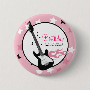 ROCK STAR PINK BIRTHDAY BUTTON - KLANT.