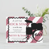 Rock Star Rock a Bye Baby shower Invitation (Debout devant)