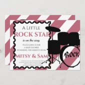 Rock Star Rock a Bye Baby shower Invitation (Devant / Derrière)