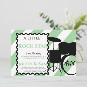 Rock Star Rock a Dag Baby shower Invitation Kaart