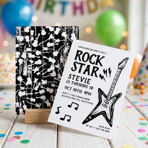 Rock Star Rock and Roll Gitaar Verjaardag Kaart