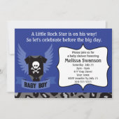 Rock Star Skull Baby shower Kaart (Voorkant)