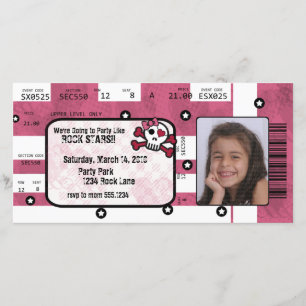 Rock Star Ticket Uitnodiging of Hartelijk dank