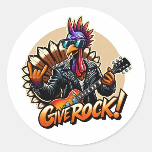 Rock Star Turkije Ronde Sticker (Voorkant)