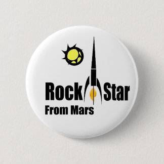 Rock Star van Mars met ruimteschip Ronde Button 5,7 Cm