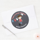 Rock Star Verjaardag Jongen Ronde Sticker (Envelop)