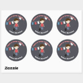 Rock Star Verjaardag Jongen Ronde Sticker (Vel)