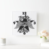 Rock Star Vierkante Klok (Huis)