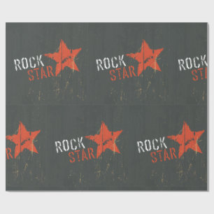 Rock Ster Gedrogeerde Grunge Rode Ster Cadeaupapier
