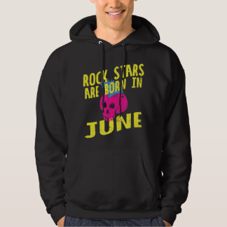 Rock sterren worden geboren in juni voor kinderen  hoodie