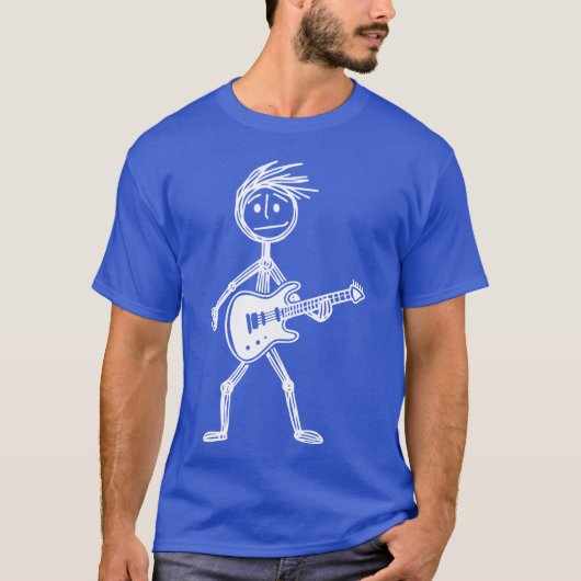Rock Stickman Guitarist gift T-shirt (Voorkant)