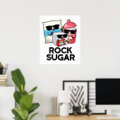 Rock Sugar Funny Food Pun Poster (Thuiskantoor)