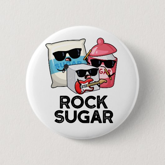 Rock Sugar Funny Food Pun Ronde Button 5,7 Cm (Voorkant)