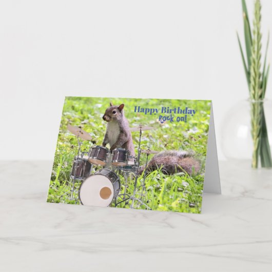 Rock sur carte d'anniversaire (Devant)