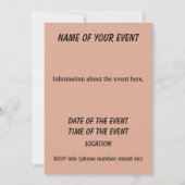 ROCK SUR les invitations personnalisées couleur (Dos)