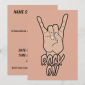 ROCK SUR les invitations personnalisées couleur (Devant / Derrière)